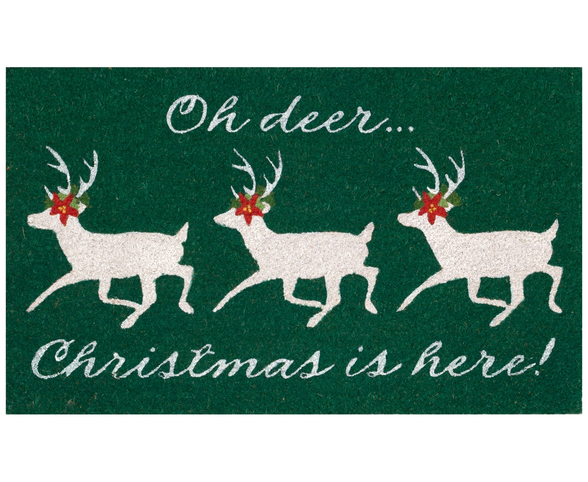 Liora Manne Natura Christmas Is Here 1'6"x2'6" Area Rug In Jade