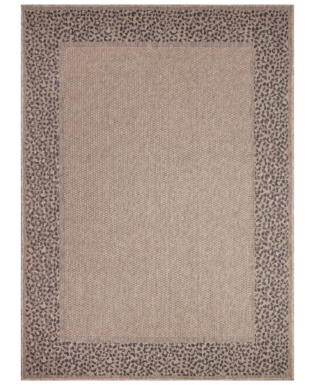 Liora Manne Monaco Leopard Border 5'3"x7'3" Area Rug In Taupe