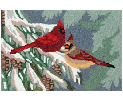 Liora Manne' - Frontporch Cardinal Christmas Day 1'8"x2'6" Area Rug
