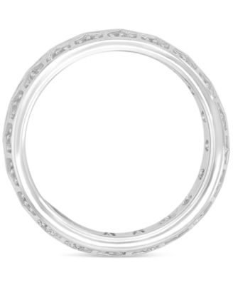 Cubic Zirconia Honeycomb Band Ring in Sterling Silver