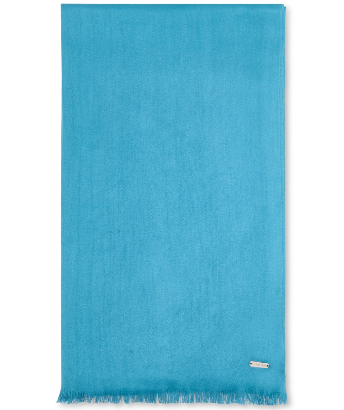 Calvin Klein Women's Solid Satin-feel Pashmina Scarf In Corsica Blue