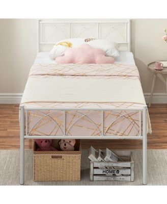 Twin Size Metal Bed Frame, Platform Bed Frame with Headboard and Footboard