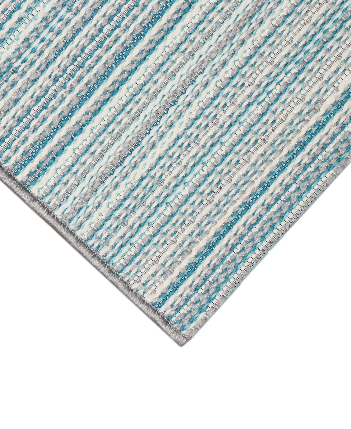 Liora Manne Miranda Tweed Stripe 2'5"x3'11" Area Rug In Aqua