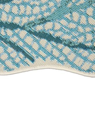 Esencia Coral Fan 3'3"x3'3" Novelty Area Rug