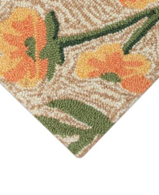 Liora Manne Frontporch Floral Dragonfly Rug Collection In Multi