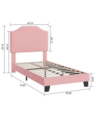Twin Size Velvet Bed Frame, Corduroy Upholstered Twin Bed Frames Platform