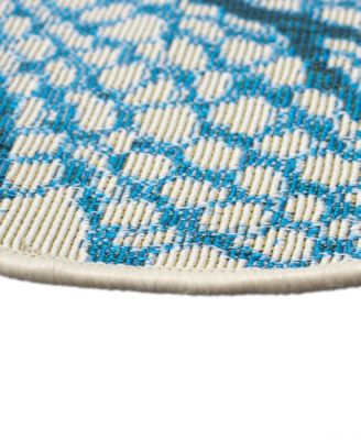 Esencia Coral Fan 3'3"x3'3" Novelty Area Rug