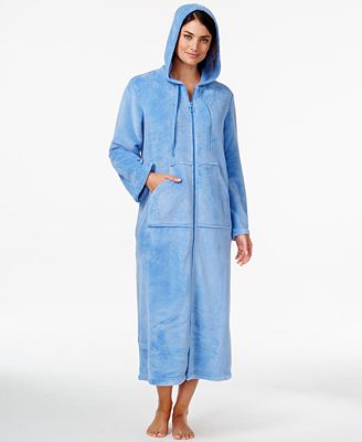Charter Club Supersoft Long Zip Hooded Robe - Bras, Panties & Shapewear ...