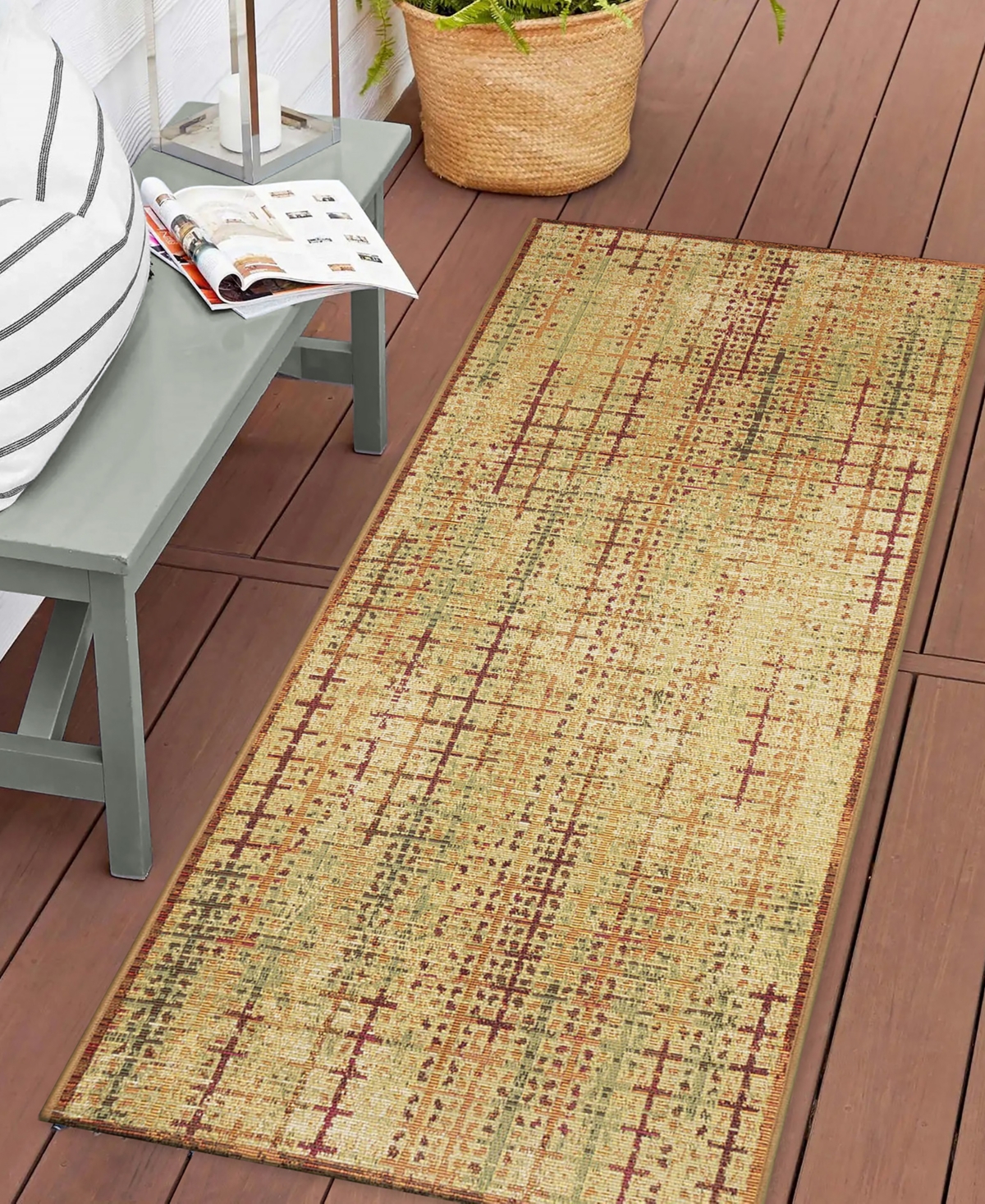 Liora Manne Esencia Sienna 1'11"x4'11" Runner Area Rug In Gold