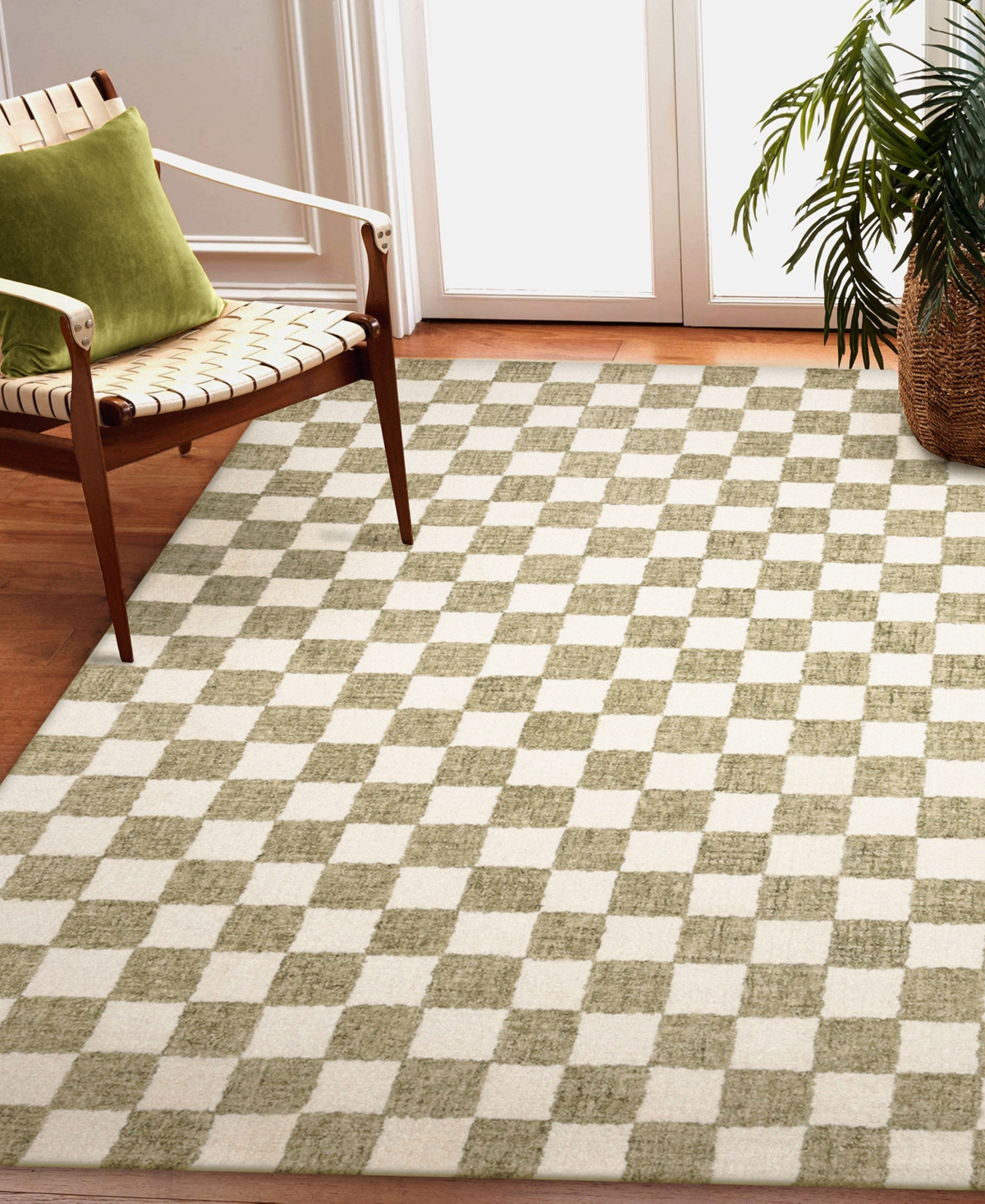 Liora Manne Savannah Checkerboard 3'6"x5'6" Area Rug In Sage