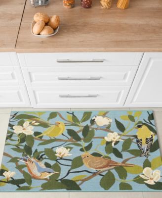 Liora Manne Esencia Floral Finches Rug Collection In Blue