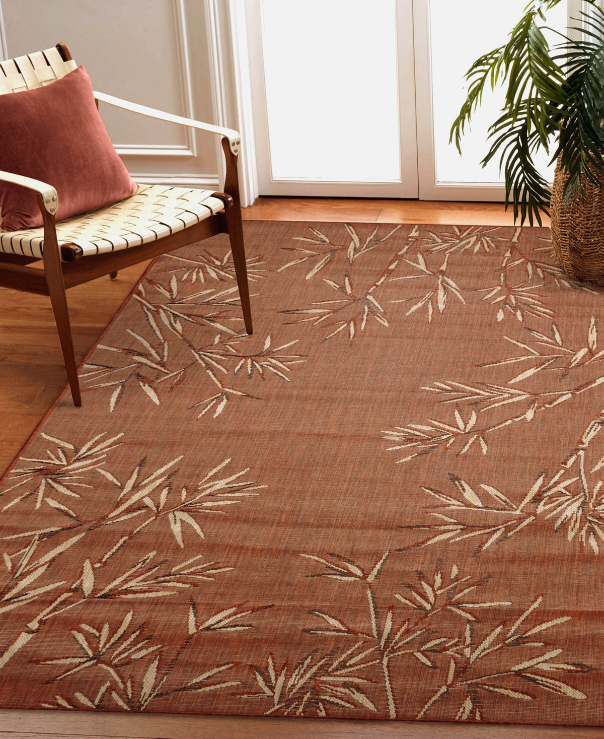 Liora Manne Carmel Border 7'10"x9'10" Area Rug In Paprika