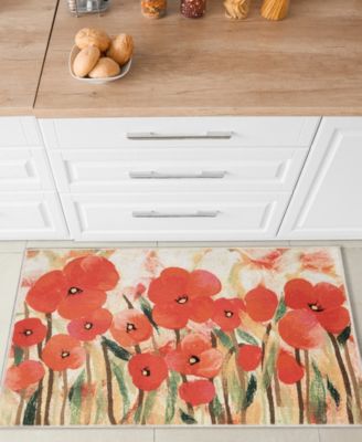 Liora Manne Impressions Poppies Rug Collection In Red