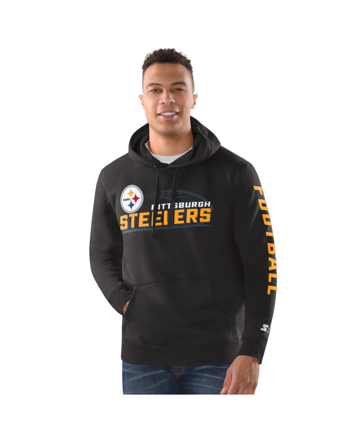 Starter Men's Heather Gray Pittsburgh Steelers Vintage Pullover Hoodie In Heather Gray