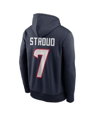 Men's C.J. Stroud Navy Houston Texans Player Name Number Performance Pullover&nbsp;Hoodie