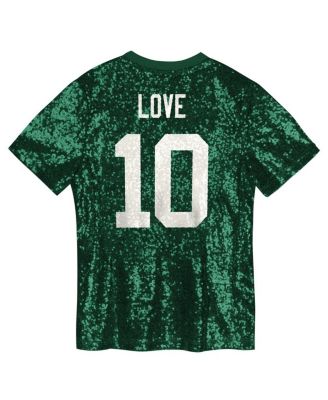 Big Girls Jordan Love Green Green Bay Packers Sequin V-Neck Fashion Jersey