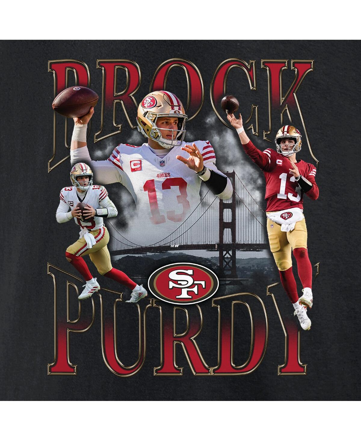 Fanatics Men's Brock Purdy Black San Francisco 49ers Notorious Player Graphic T-shirt In Black