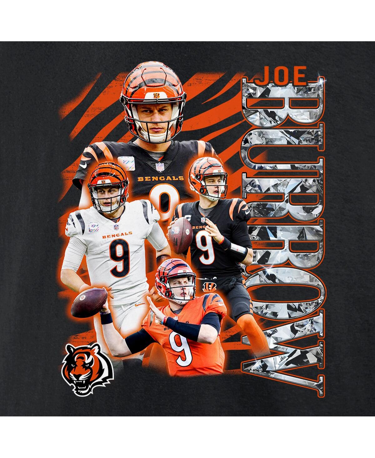 Fanatics Men's Joe Burrow Black Cincinnati Bengals Notorious Player Graphic T-shirt In Black