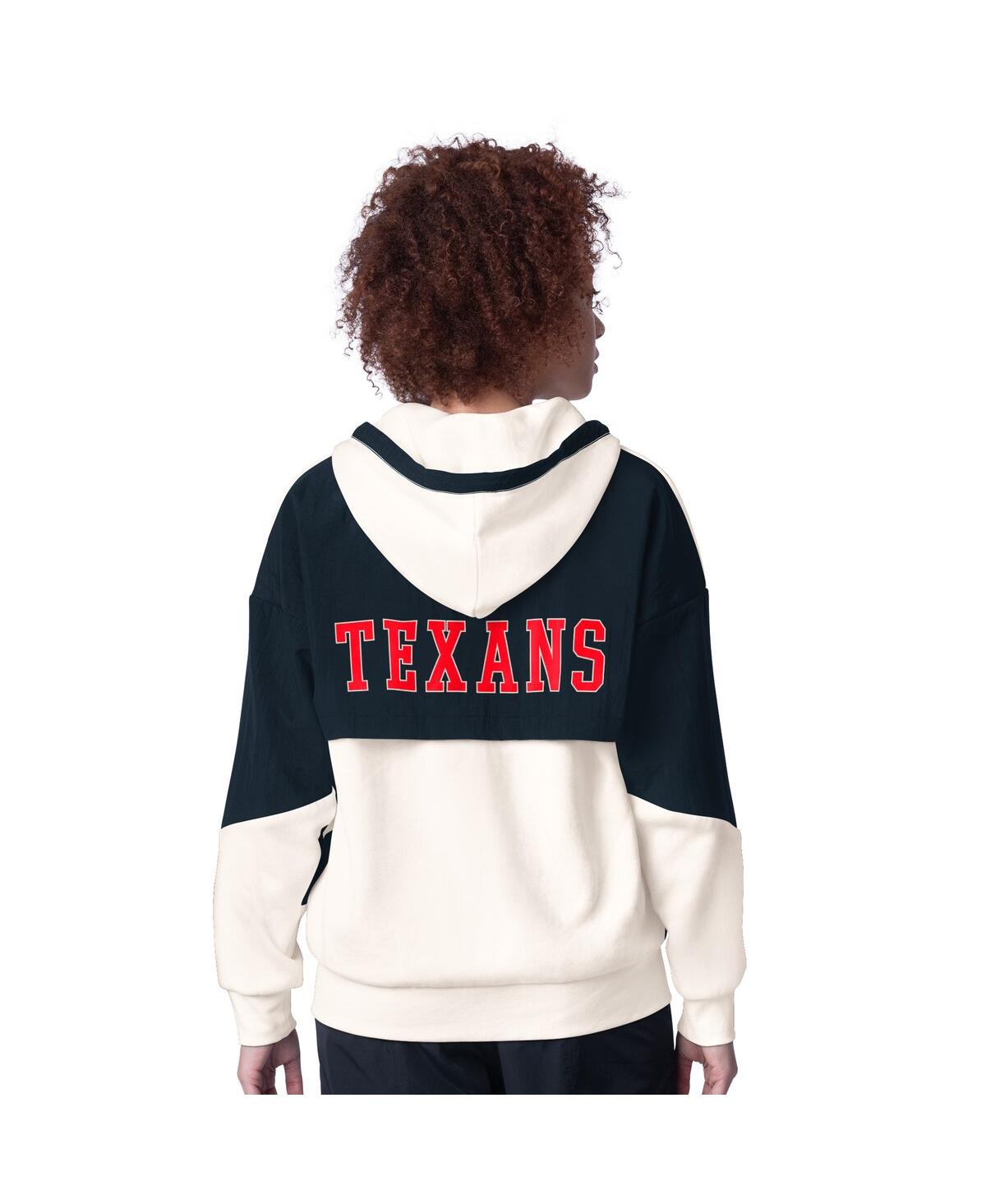 Shop Starter Women's White Houston Texans Scrimmage Full-zip Hoodie In White,navy