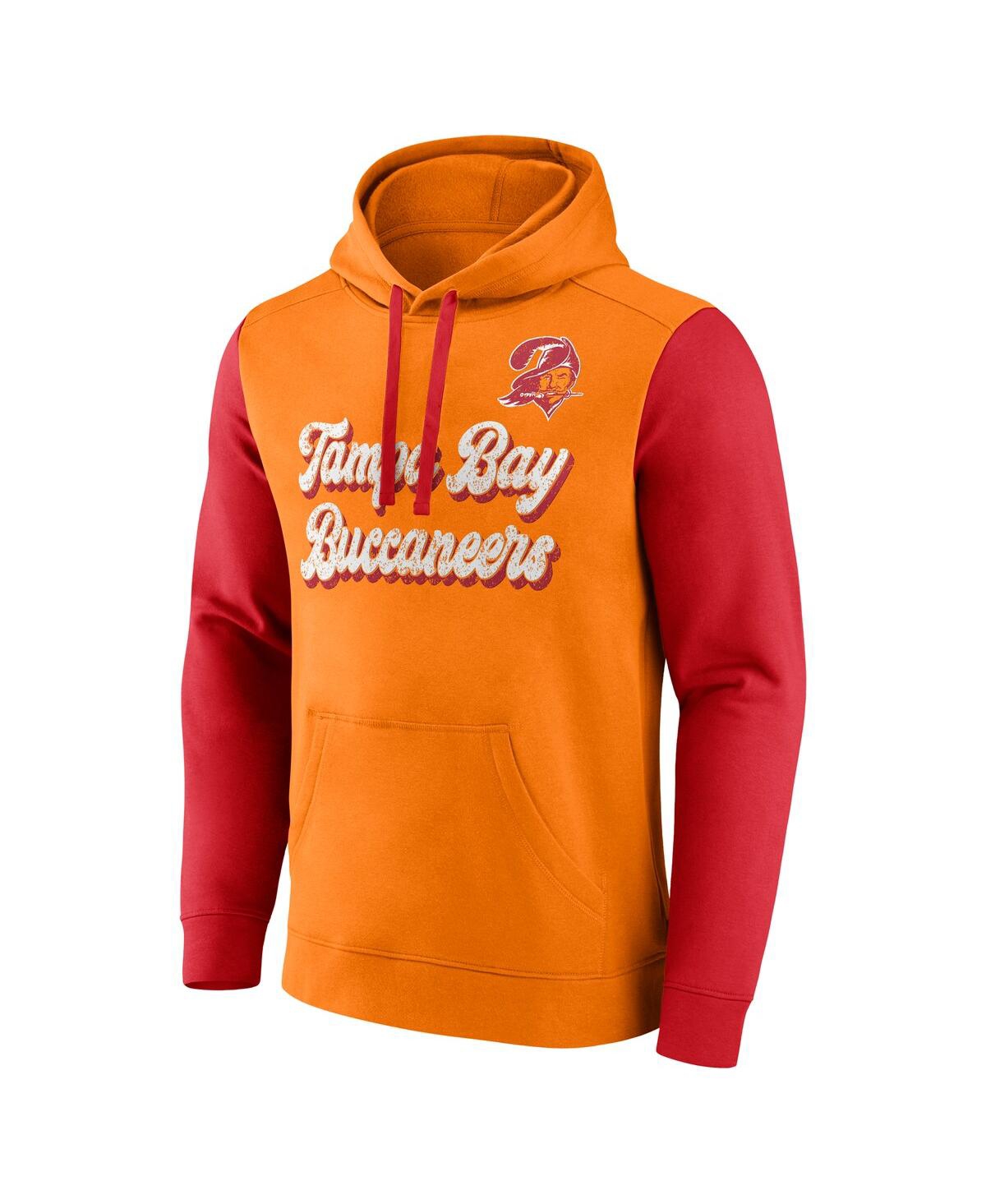 Fanatics Men's Orange/red Tampa Bay Buccaneers Fleece Pullover Hoodie In Orange,red