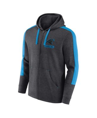 Men's Heather Charcoal Carolina Panthers Gains Full-Zip Hoodie