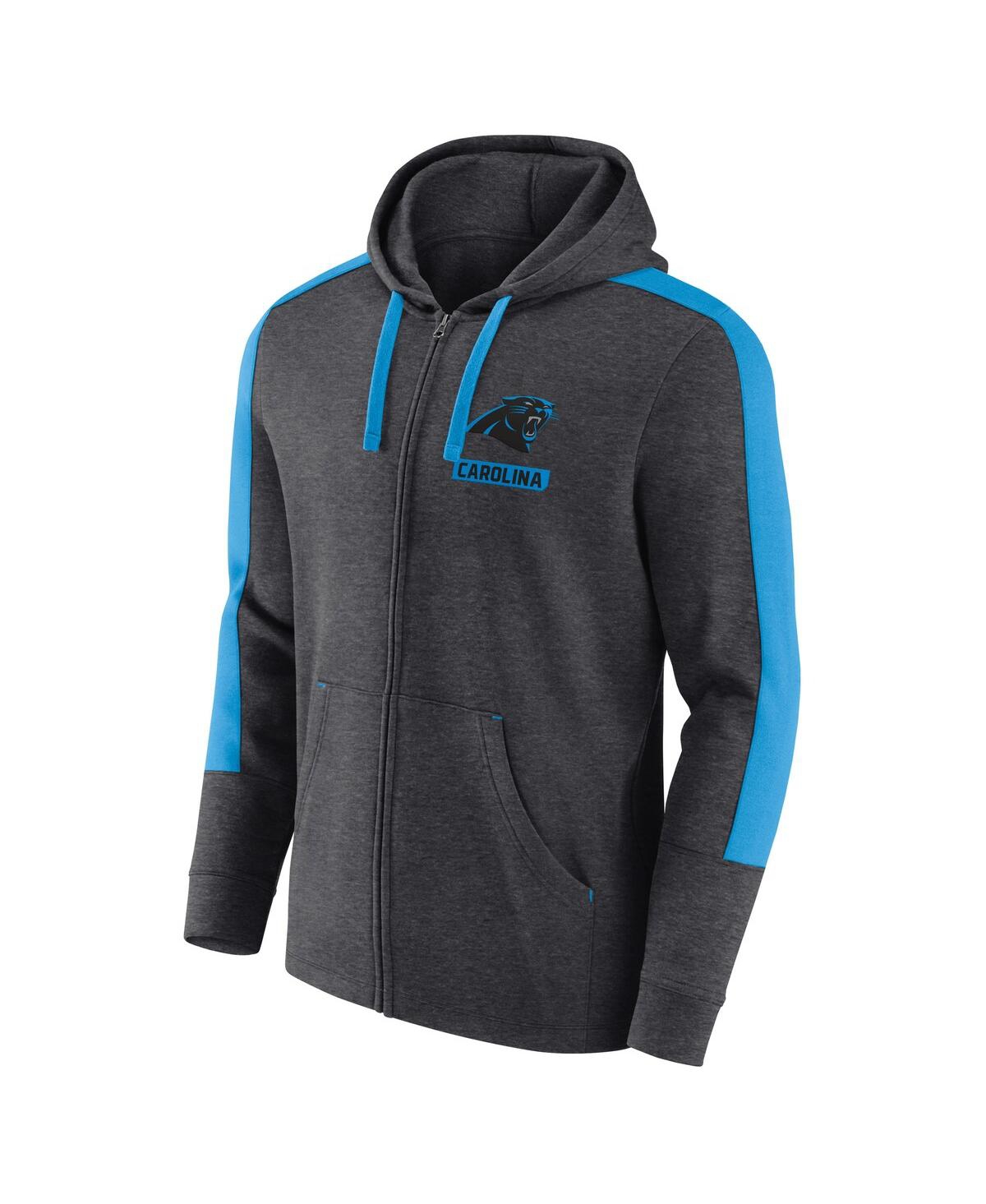 Fanatics Men's Heather Charcoal Carolina Panthers Gains Full-zip Hoodie In Heather Charcoal