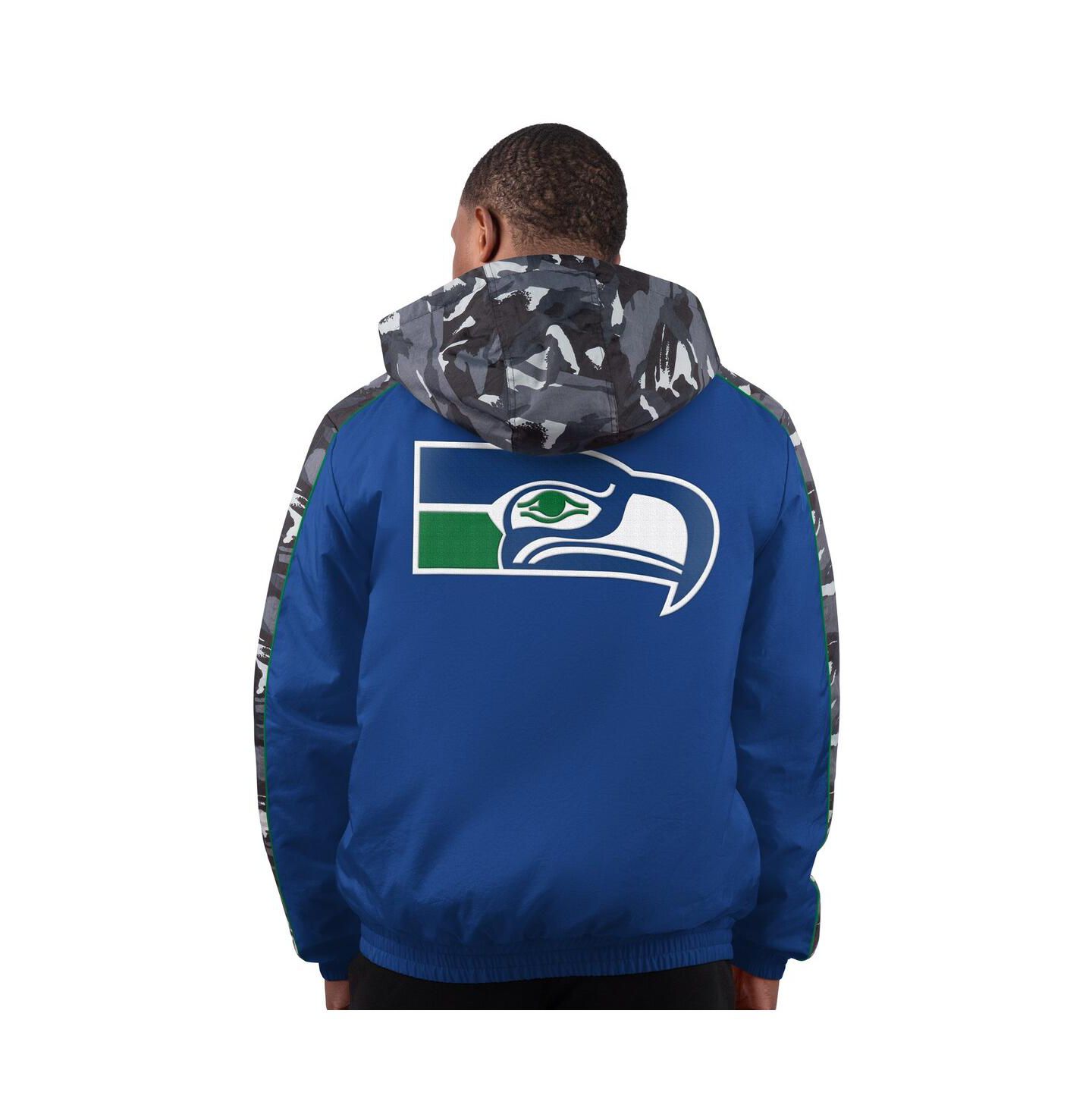 Мужская куртка Starter Royal Seattle Seahawks Thursday Night Gridiron Full-Zip Hoodie Jacket — фото 2
