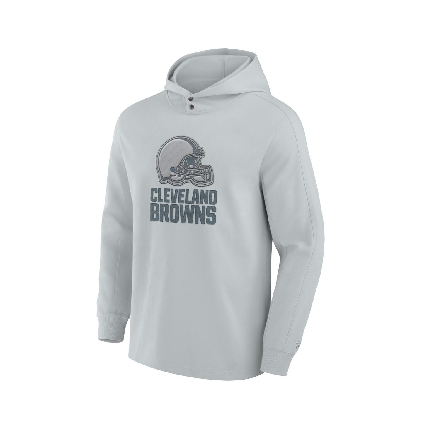 Мужское худи Fanatics Gray Cleveland Browns Elements Blaze Tri-Blend Long Sleeve T-Shirt — фото 3