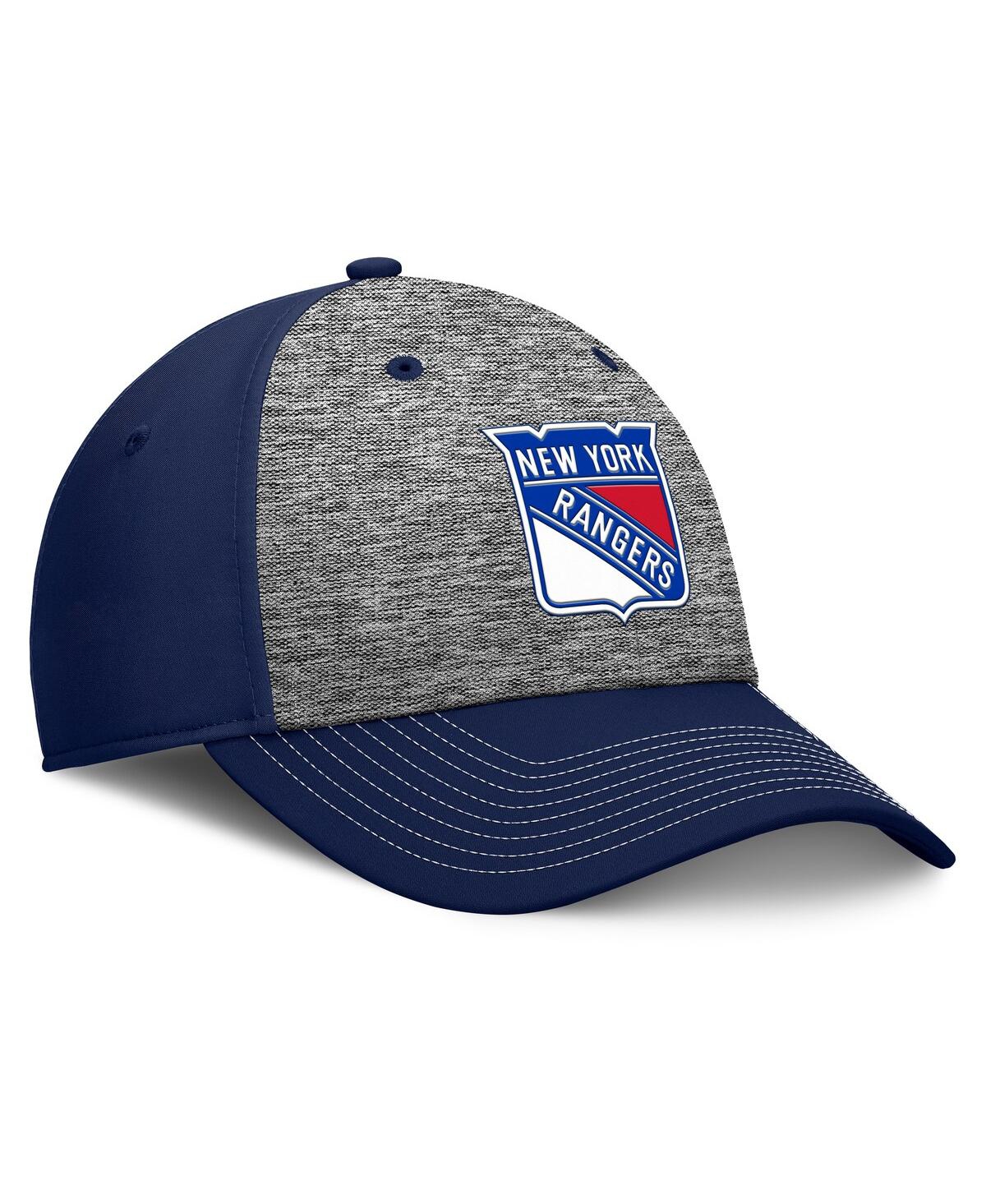 Fanatics Men's Gray/navy New York Rangers Fundamental Top Shelf 2-tone Flex Hat In Gray,navy