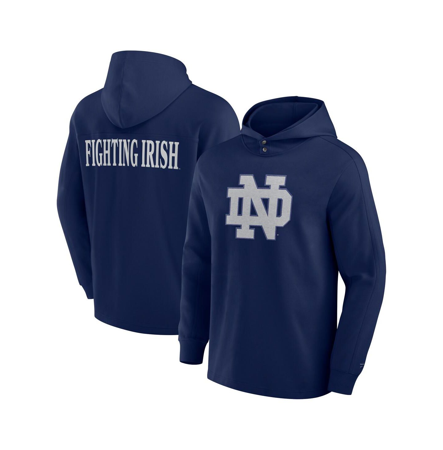 Мужское худи Fanatics Navy Notre Dame Fighting Irish Blaze Tri-Blend Pullover — фото 1