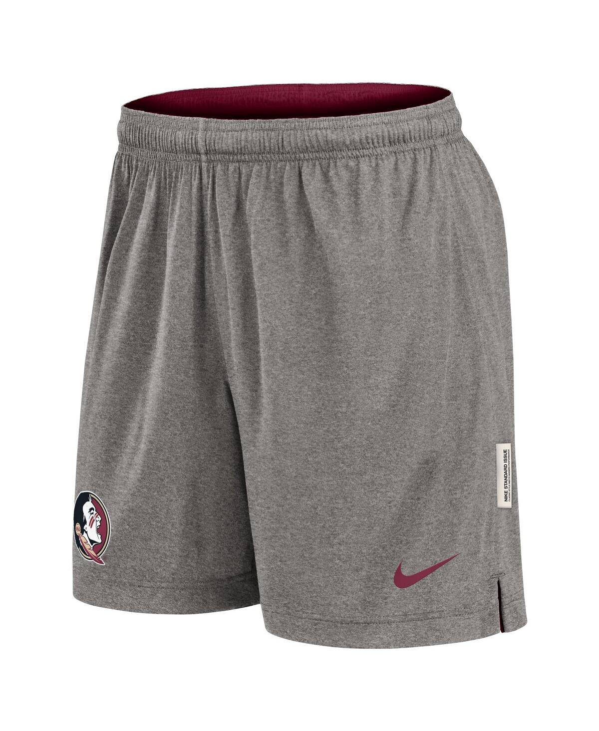 Nike Men's Garnet/heather Gray Florida State Seminoles Player Reversible Shorts In Garnet,heather Gray