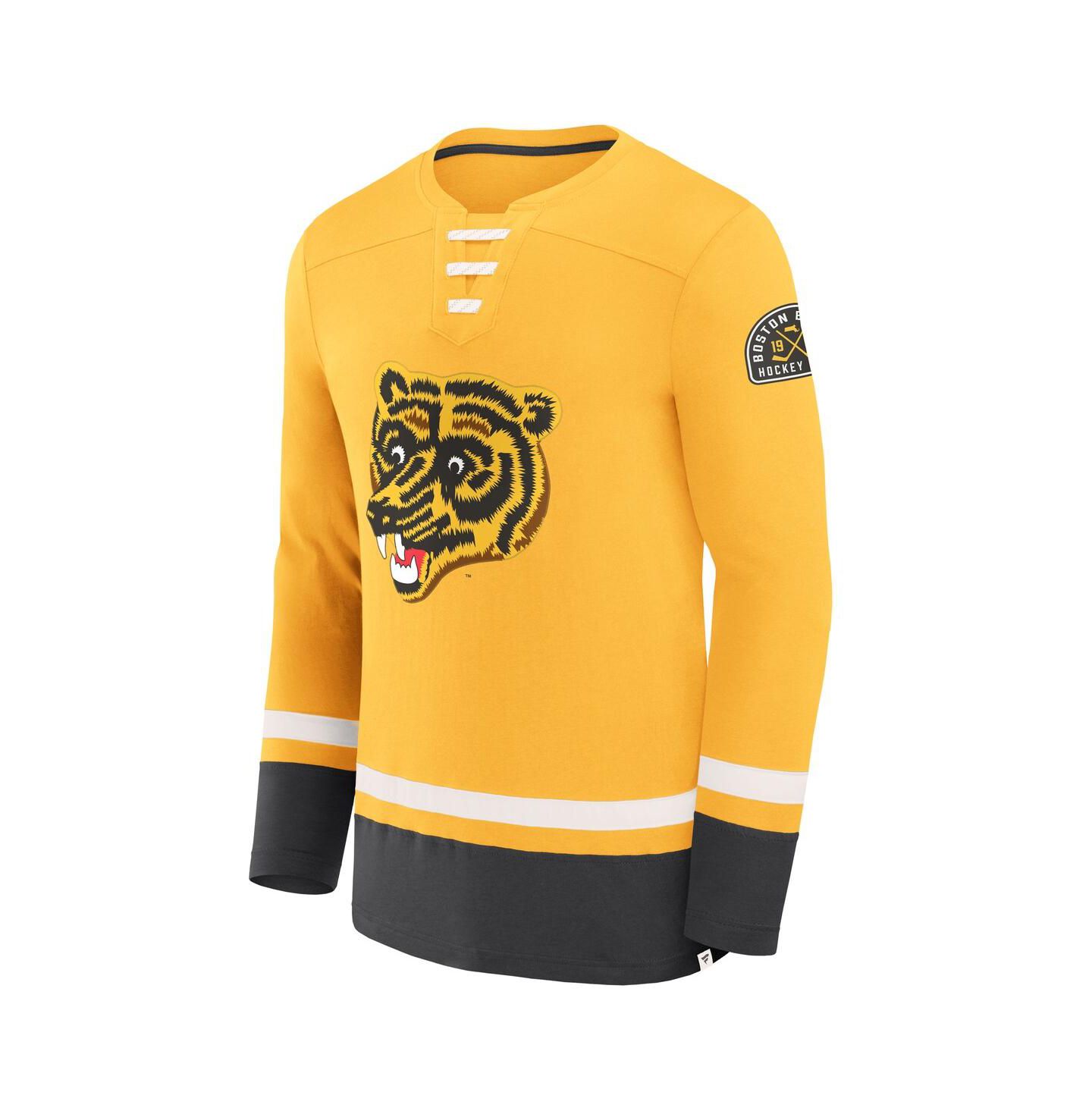 Мужская футболка Fanatics Gold Boston Bruins Vintage High Point Long Sleeve — фото 2