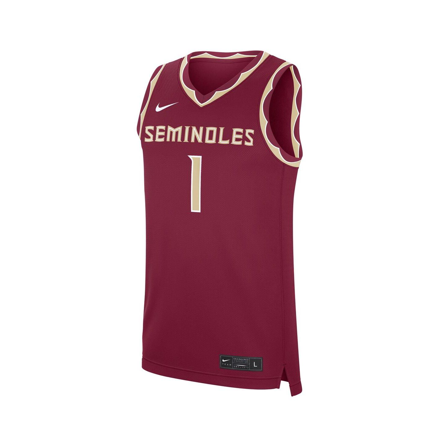 Мужской топ Nike 1 Garnet Florida State Seminoles Road Replica Jersey — фото 2