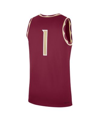 Men's 1 Garnet Florida State Seminoles Road Replica Jersey