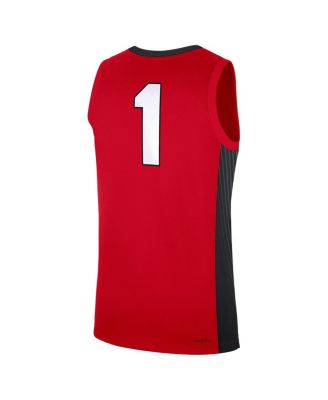Men's 1 Red Georgia Bulldogs Road Replica Jersey