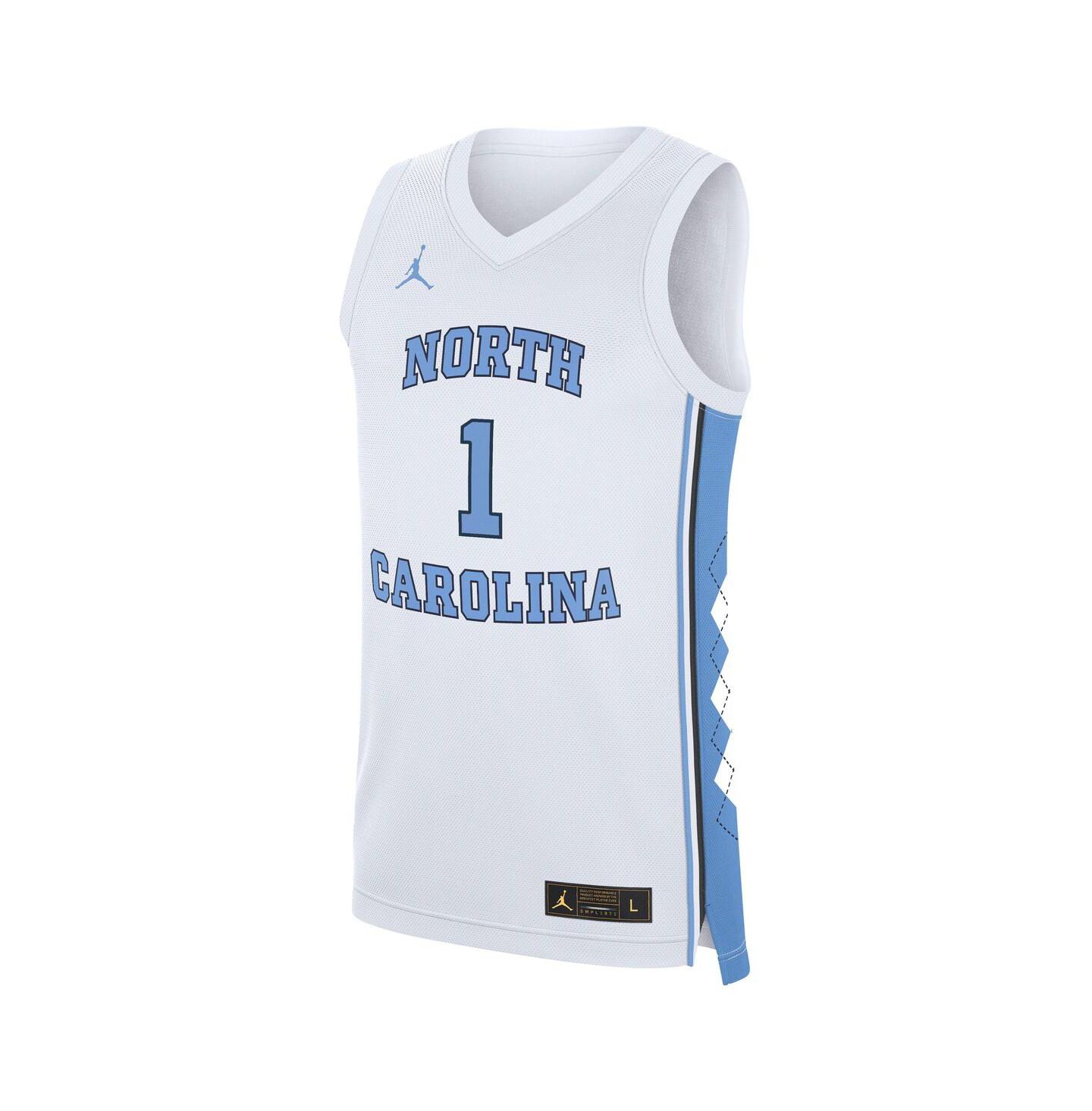 Мужские топы Jordan White North Carolina Tar Heels Home Replica Basketball Jersey — фото 2