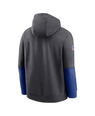 Men's Anthracite New York Giants 2024 Sideline Club Pullover Hoodie