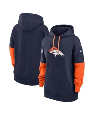 Nike - Women's Navy Denver Broncos 2024 Sideline Essential Fleece Pullover Hoodie