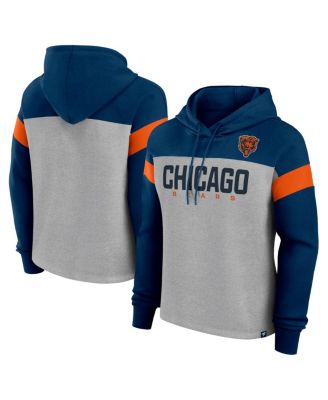 Fanatics - Women's Heather Gray/Navy Chicago Bears Bold Play Call Pullover Hoodie