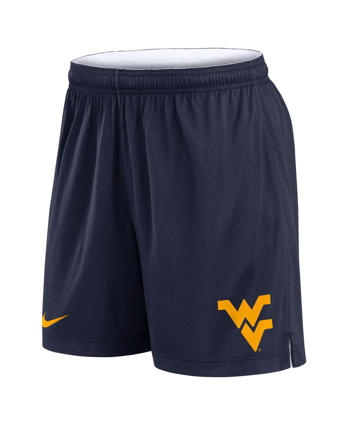 Nike Men's White/navy West Virginia Mountaineers Primetime Reversible Performance Shorts In White,navy