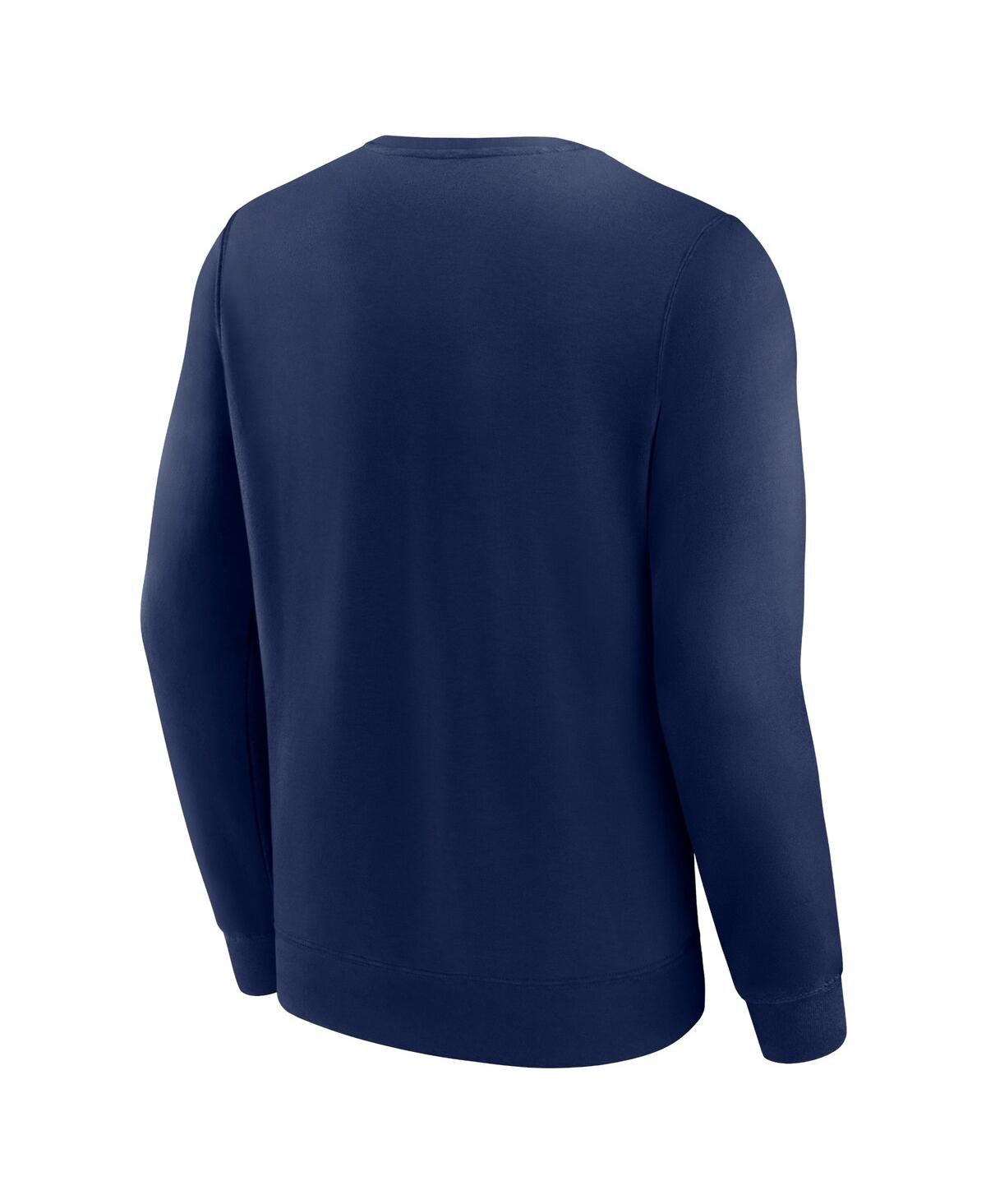 Fanatics Men's Navy Atlanta Braves Focus Fleece Pullover Sweatshirt In Navy