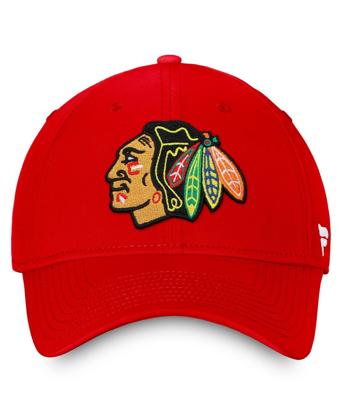 Fanatics Men's Red Chicago Blackhawks Core Primary Logo Adjustable Hat In Red
