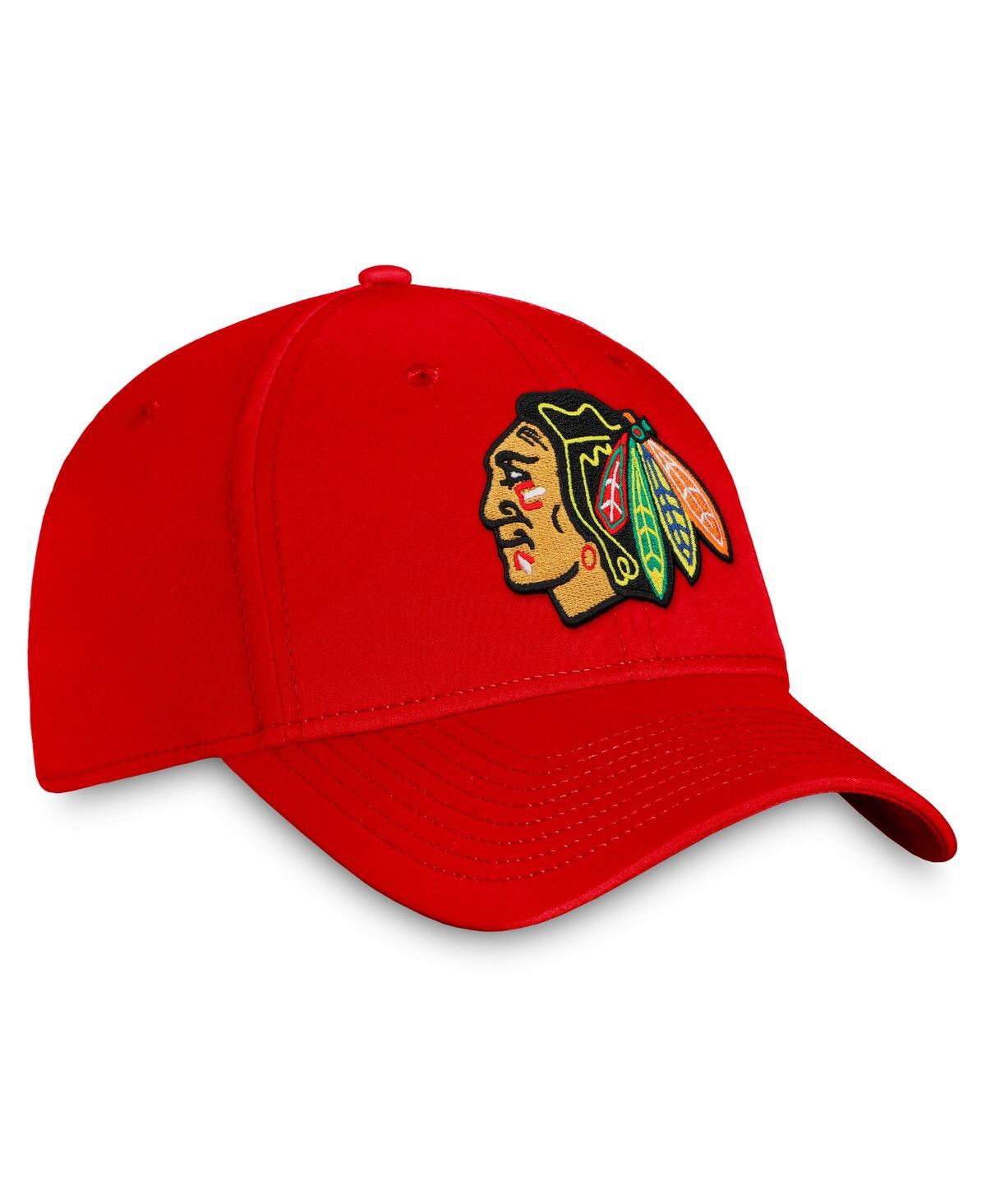 Fanatics Men's Red Chicago Blackhawks Core Primary Logo Adjustable Hat In Red