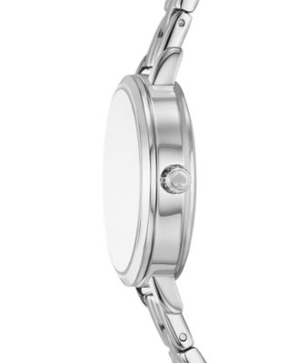 Women's Metro Three-Hand Silver-Tone Alloy Watch and Bracelet Set, 30mm