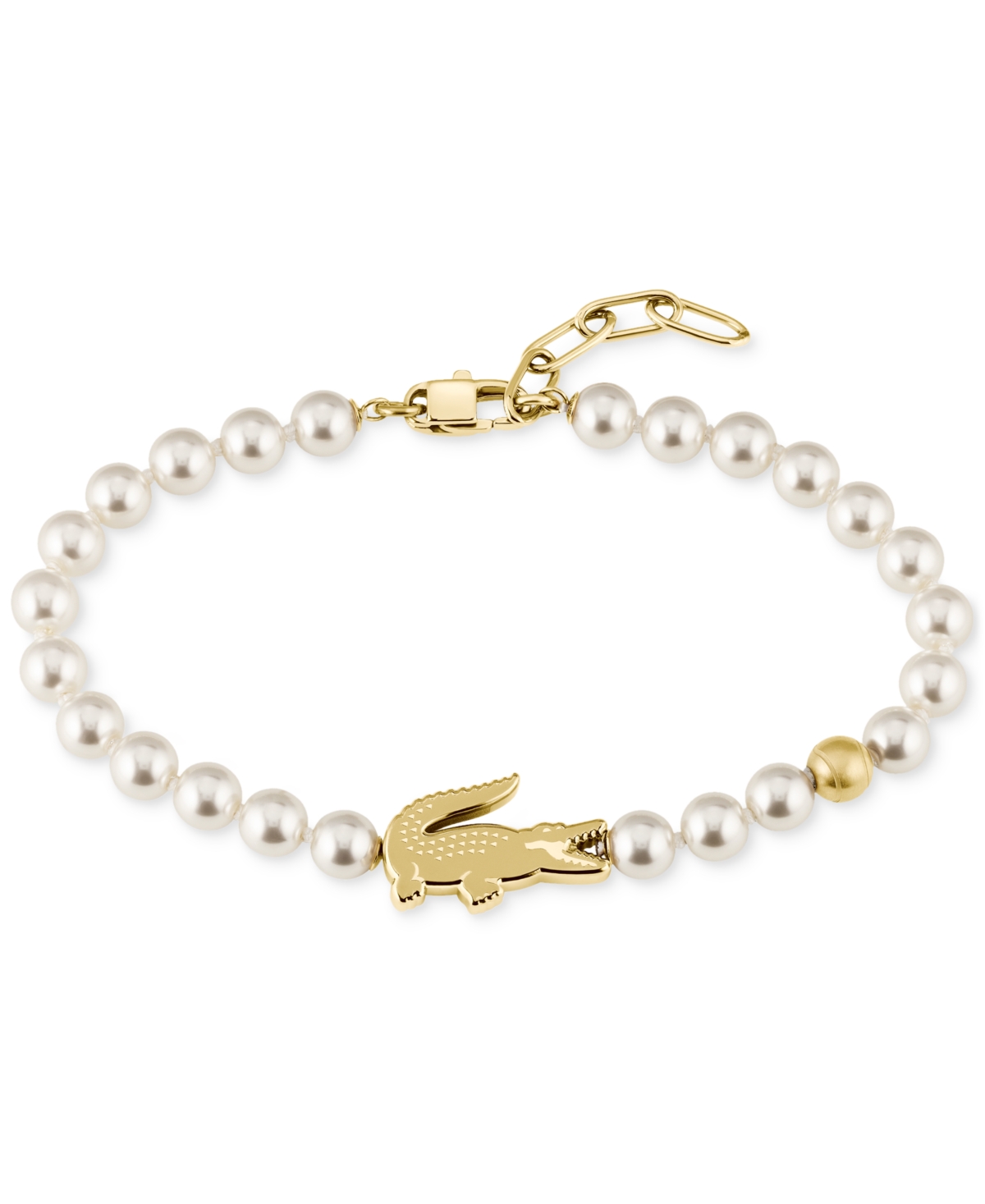 Gold-Tone Matchpoint Glass Pearl Strand Bracelet - Gold