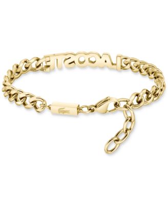 Gold-Tone Green Logo Script Chain Bracelet