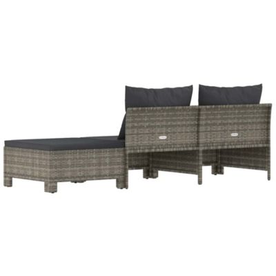 Garden Lounge Set Grey, Dark grey