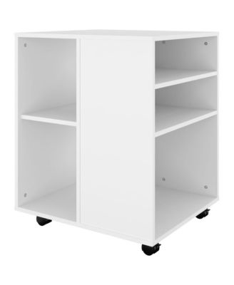 Rolling Cabinet White 23.6"x20.9"x28.3" Engineered Wood