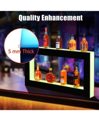 Acrylic LDE Wine Cabinet - LED Wine Display Rack, Remote Control, App-Controlled, Modern Design, 48-Inch 2-Tier