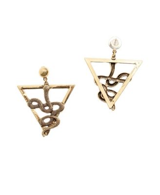 Geometric Snake Drop Earrings